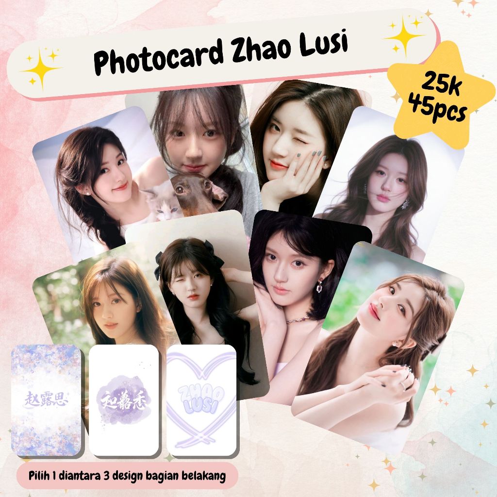 [SET] Photocard Zhao Lusi Aktris Drama China 45 Pcs Art Carton Laminasi Glossy