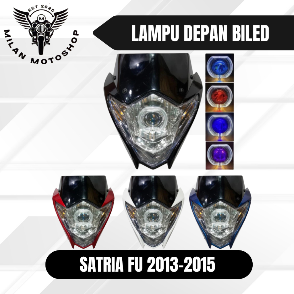 Set Assy Headlamp / Batok Kepala / Reflektor / Lampu Depan Biled Motor SATRIA FU 2013 - 2015