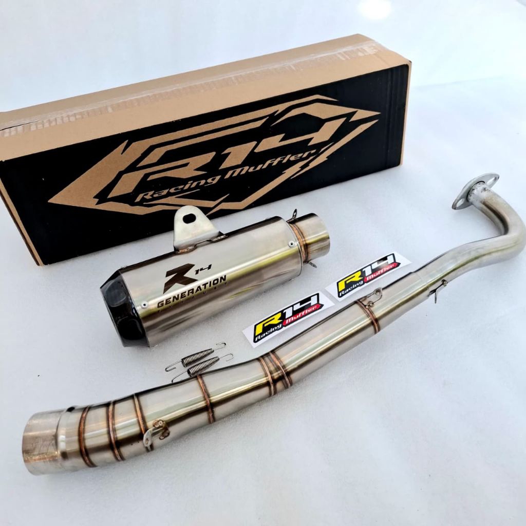 KNALPOT RACING R14 EXHAUST pnp, jupiter, supra lama, supra x125/fi, vega lama/new/zr, blade 110/125,