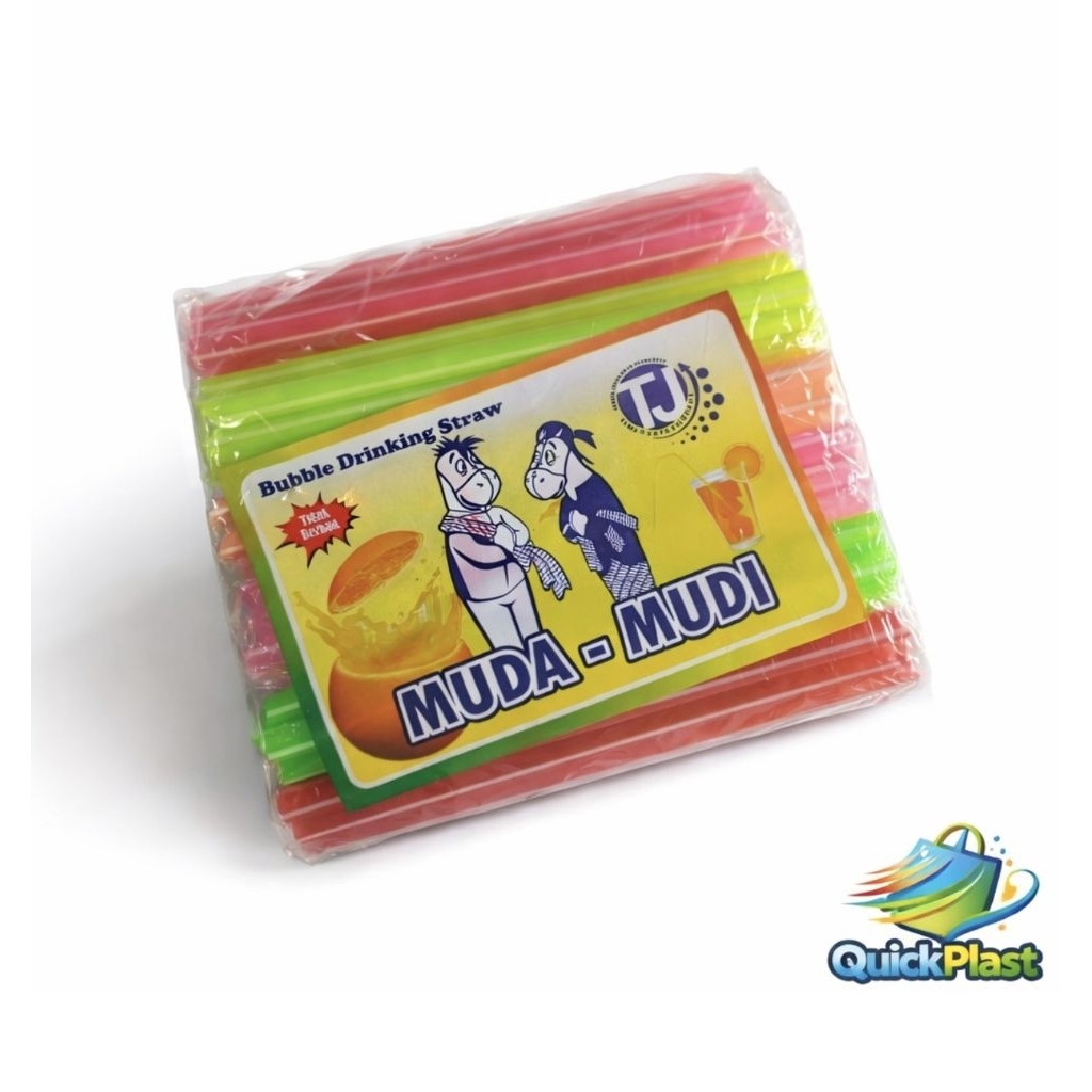 Sedotan Boba MUDA-MUDI Diameter 12mm – Sedotan Bubble Tea Jumbo Warna-warni – Sedotan Besar untuk Th
