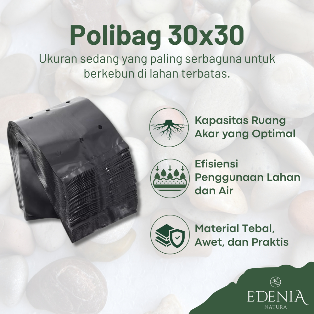 Polybag Hitam 30x30 Tebal – Polybag Tanaman, Pot Tanam, Media Pembibitan