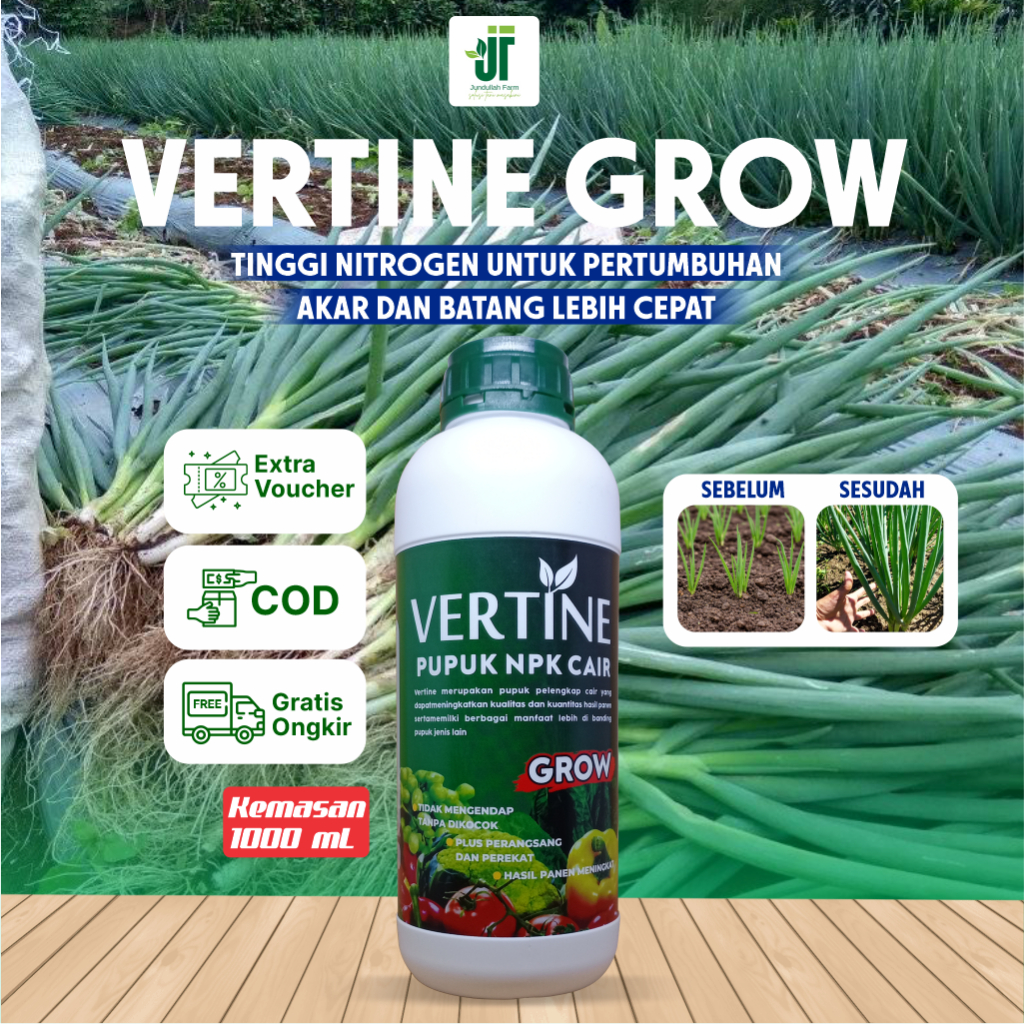[Original] VERTINE GROW 1 Liter - Pupuk NPK Cair 5-2-5 Penyubur Daun & Batang (Booster Pertumbuhan T