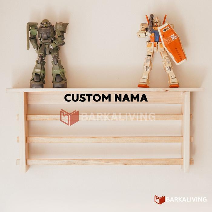 Gantungan Medali Kayu & Rak Piala Minimalis - Display Gantungan Mendali Kayu Custom Nama Acrylic UV 