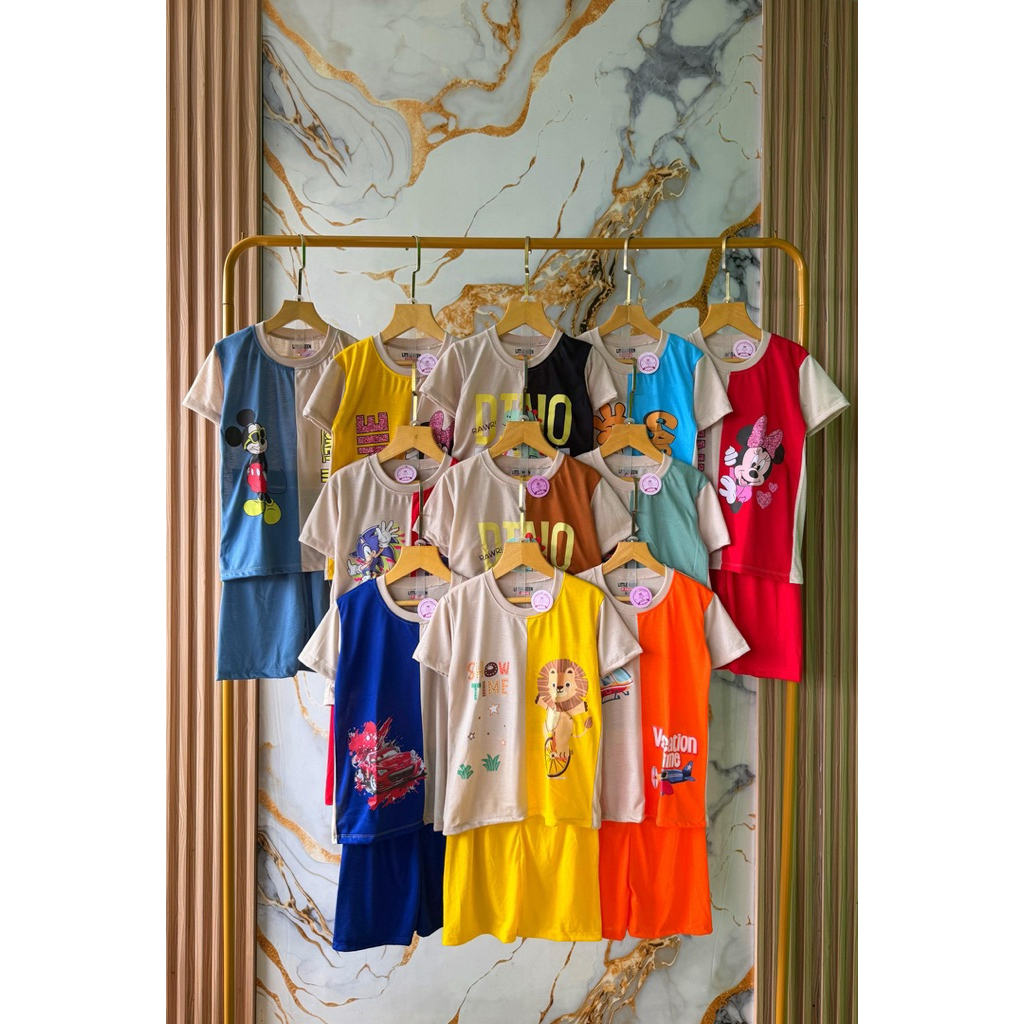 Grosir Paket Usaha Baju Anak Stelan Lusinan Kodian Partai