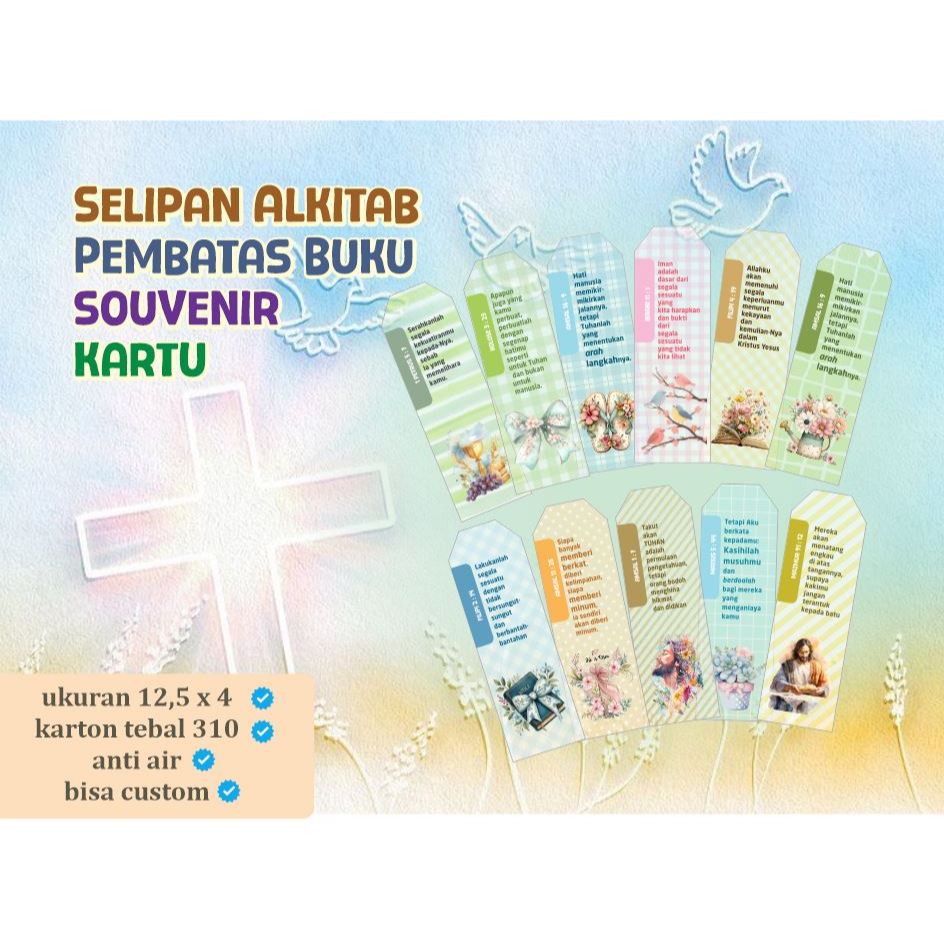 Selipan Alkitab Pembatas Buku Kartu ayat Alkitab Souvenir Kristen