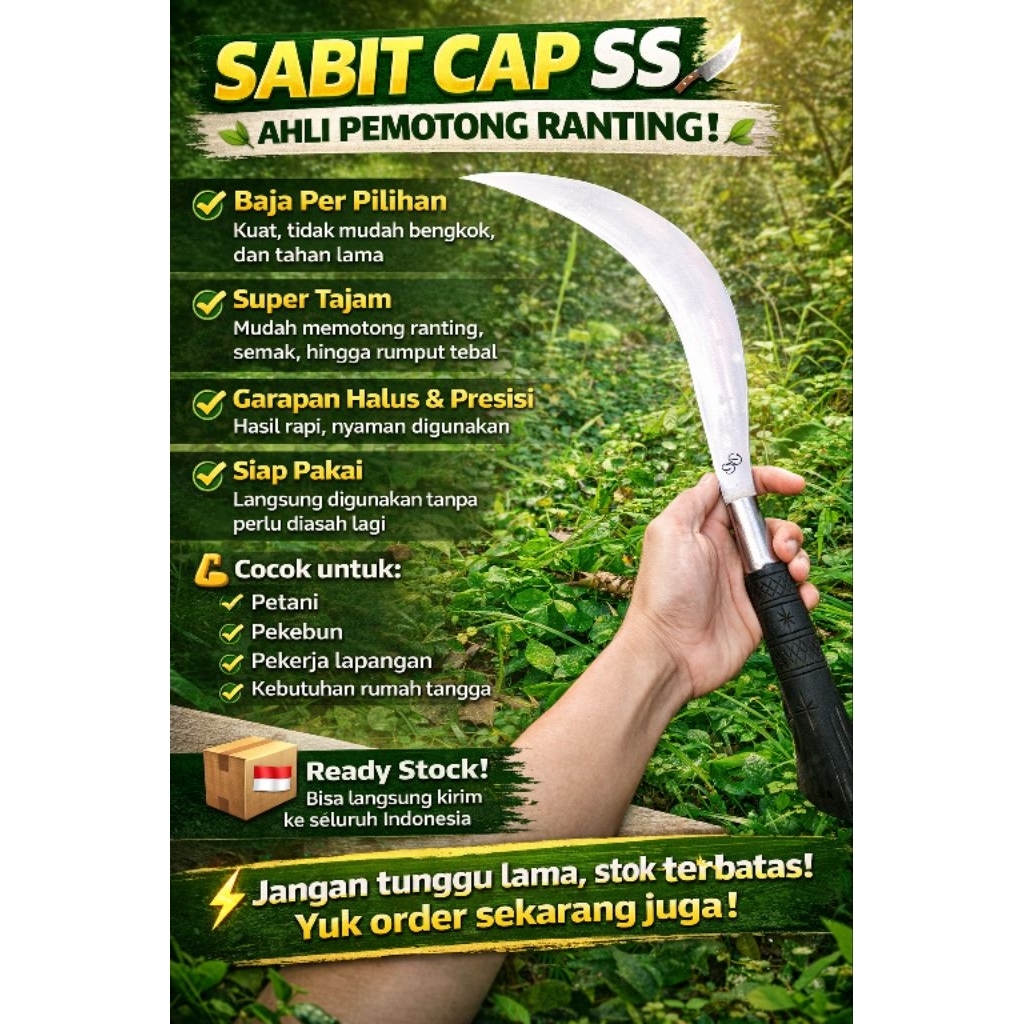 sabit baja model dengak cap ss, khusus pemotong ranting dan serabutan