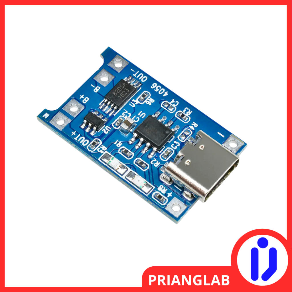 GOJEK TP4056 Modul Charger Tipe C Full Protection TP4056 Type C Battery Charging Module Lithium