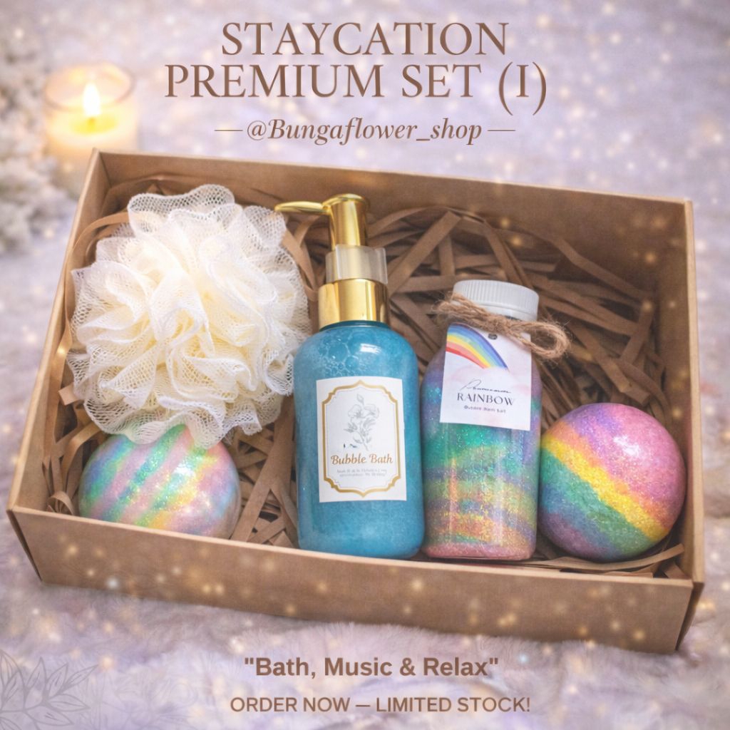 NEW PRODUCT Set Hampers STAYCATION / HONEYMOON : Bath Bom / Bubble Bath / Bath Salt / Soap Bar /