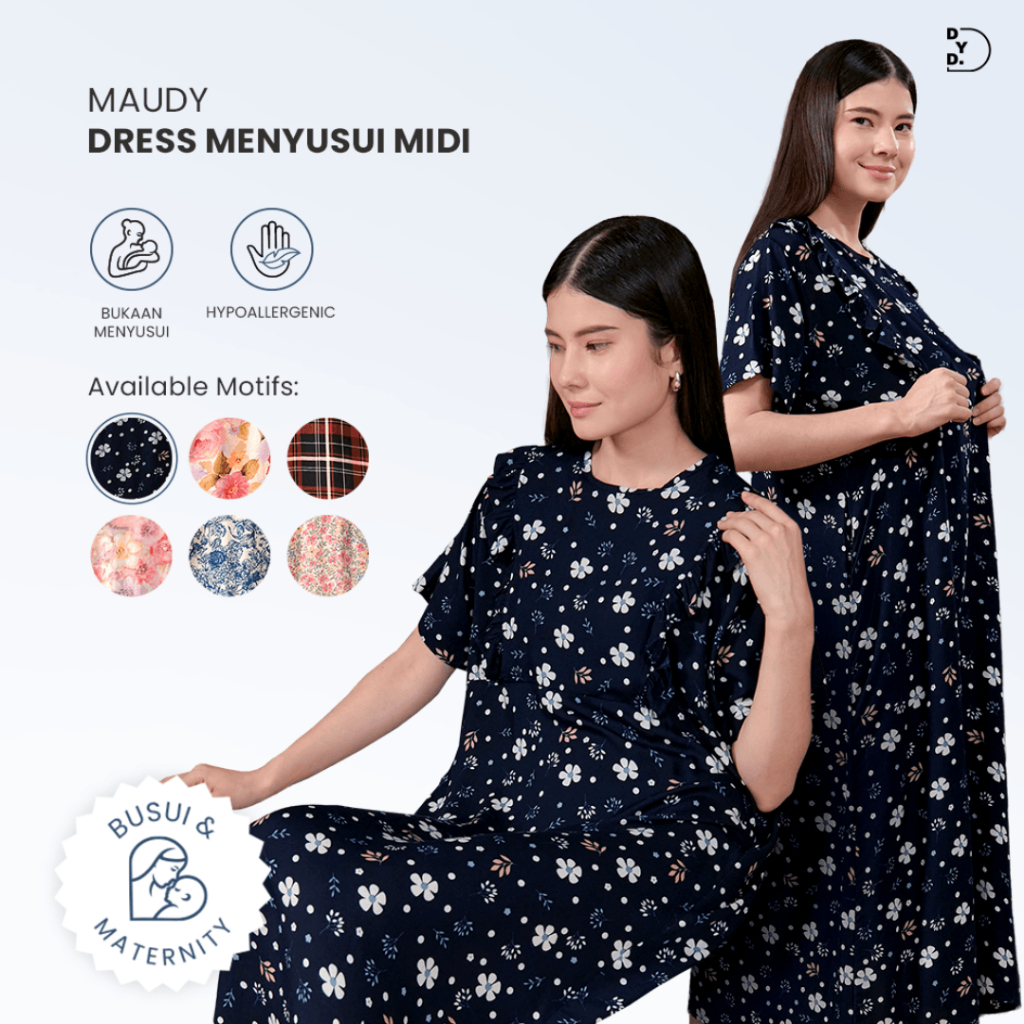 Maudy Midi Dress | Homedress Bahan Rayon Bukaan Samping by DYD Label