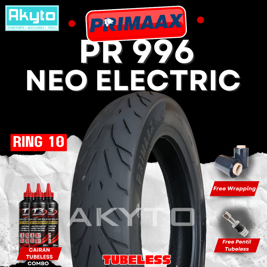PR-996 BAN MOTOR LSITRIK RING 10 GRATIS PENTIL DAN WRAPPING / BAN MOTOR MATIC VESPA LISTRIK / PR996 