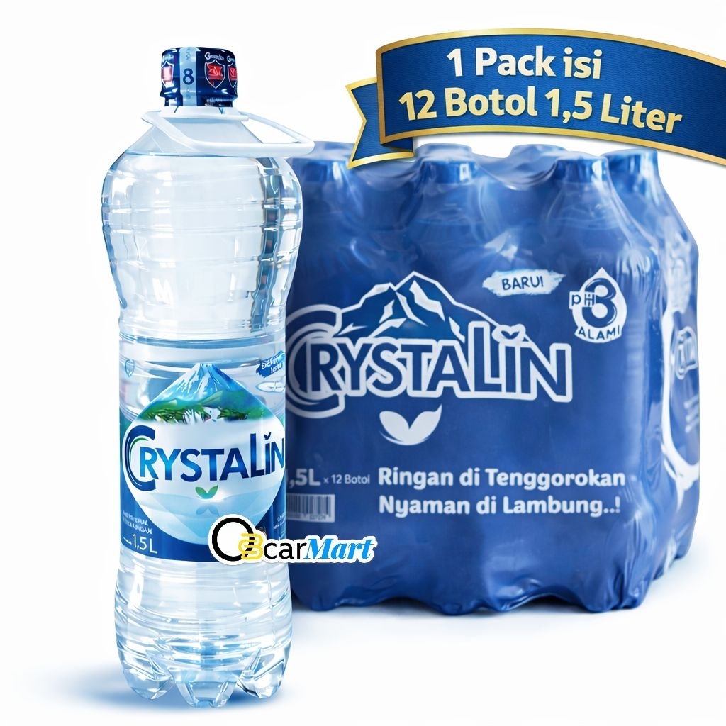 Air Mineral Crystalin Botol Besar 1500mL Crystalline 1 Dus
