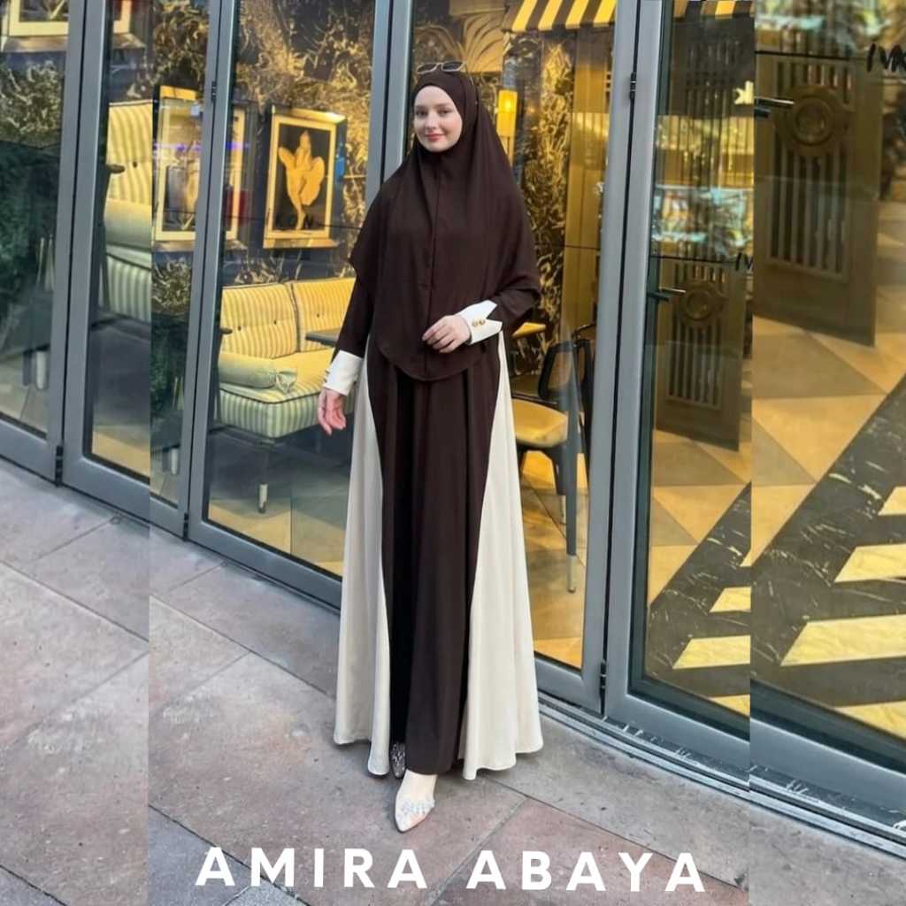 Amira abaya set jilbab gamis simple elegant remaja wanita dewasa