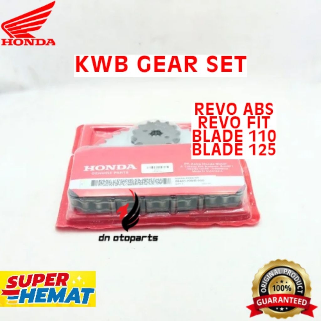 GEAR SET ORIGINAL HONDA KODE KWB, GEAR SET REVO ABS GEAR SET REVO FIT, GEAR SET BLADE 110, GEAR SET 