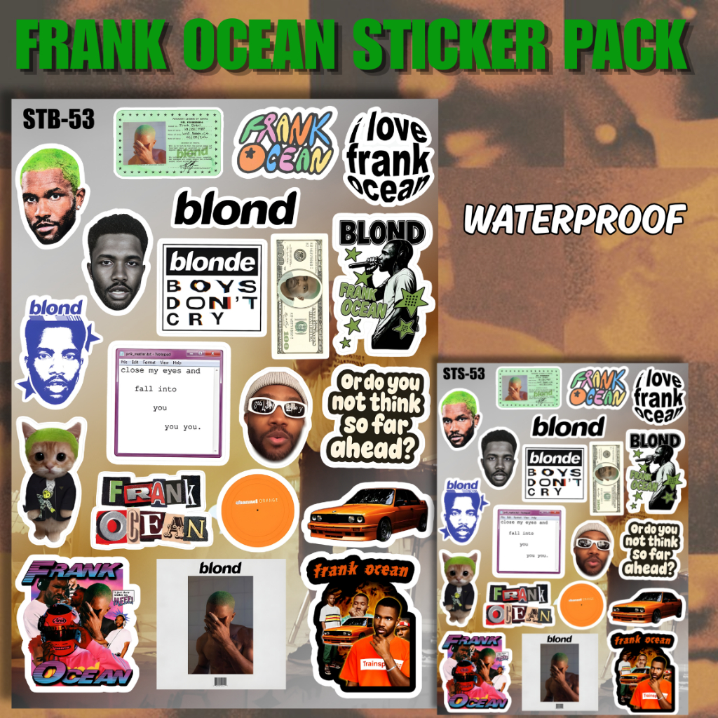 Frank Ocean Sticker Pack Vinyl Tahan Air Anti Sobek Anti Luntur Premium Cocok Laptop Motor Helm Kope