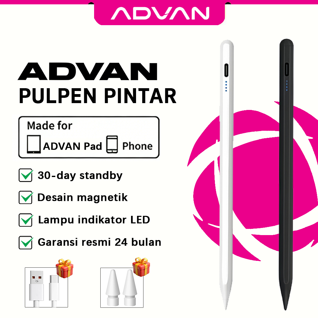 [100% ori] Advan Stylus Pen Universal Compatible for iPad Samsung Huawei IOS /Android Tablet Pencil 