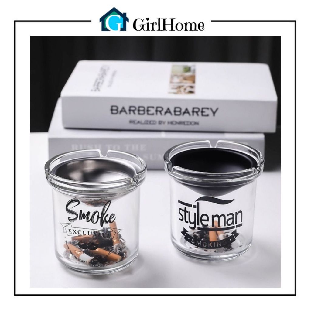 GH203 Asbak Kaca Bulat  Asbak Tebal Aesthetic