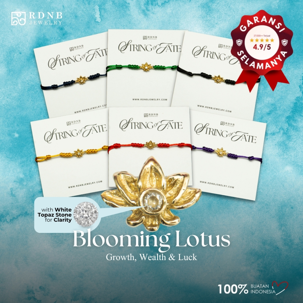 String of Fate - Blooming Lotus - RDNB Jewelry - Gelang Wanita/Pria - Batu Alam Natural - Gelang Cas