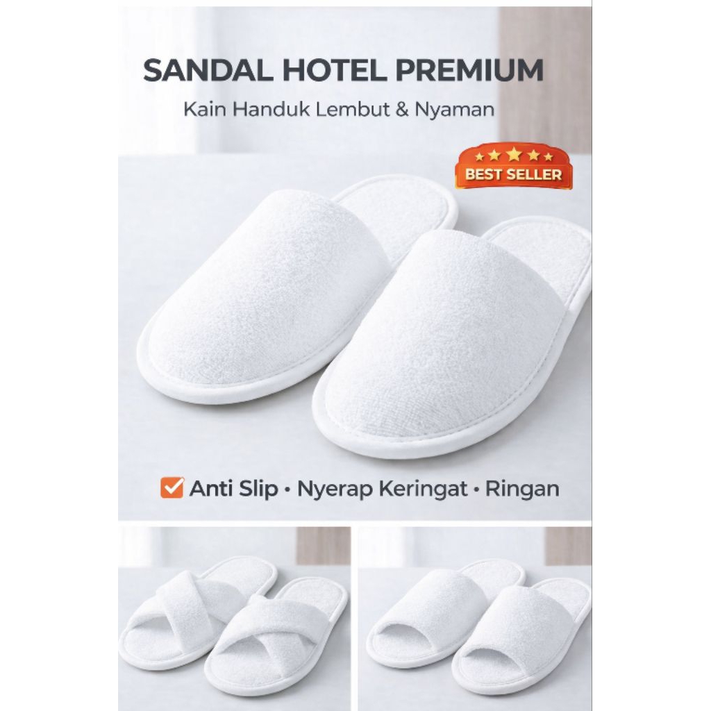 Sandal Hotel Handuk Tebal Putih