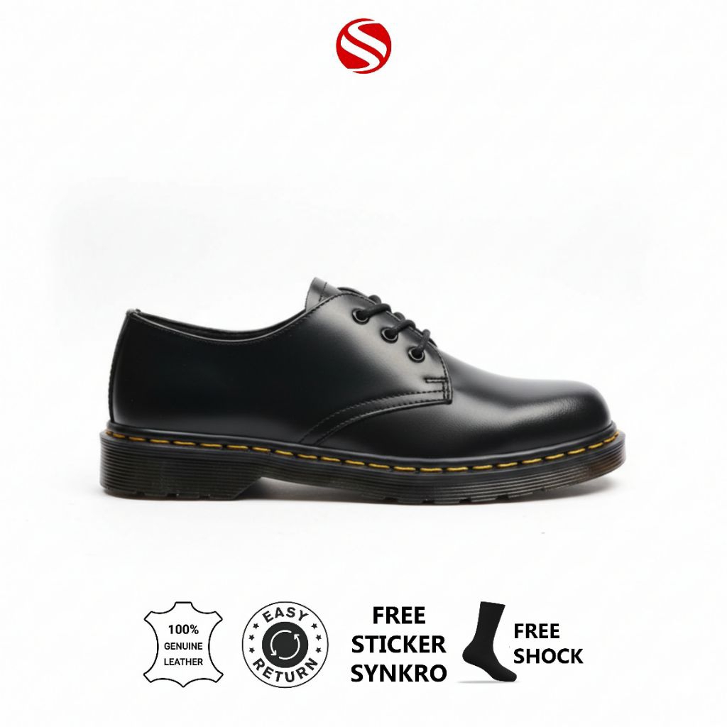 38-44 Synkro Amerta - Sepatu Oxford Pria Docmart 1461 Kulit Asli Original