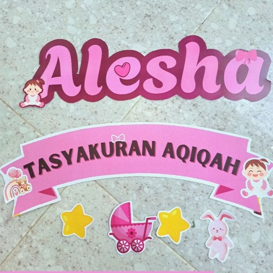 Nama Dekorasi Custom untuk Ultah Tedak Siten Tasyakuran Aqiqah Khitan Engagement