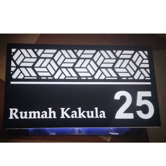 Nomor Rumah LED Akrilik Minimalis Industrial Nomor Rumah LED