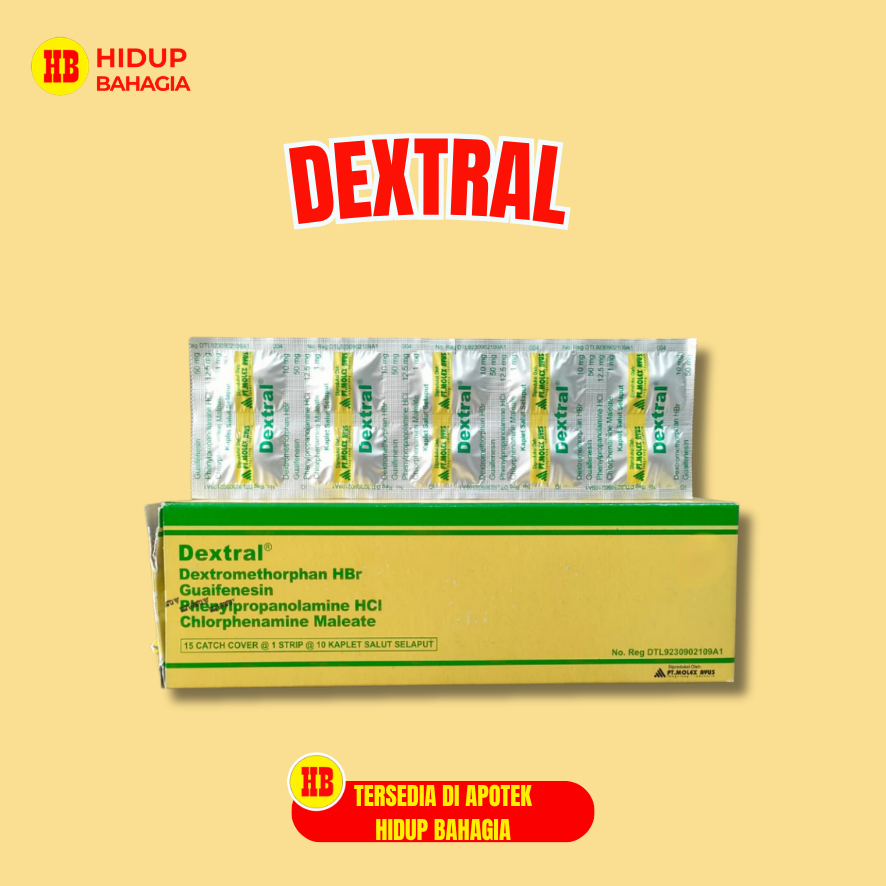 DEXTRAL 1 STRIP 10 KAPLET SALUT SELAPUT - OBAT BATUK DAN FLU