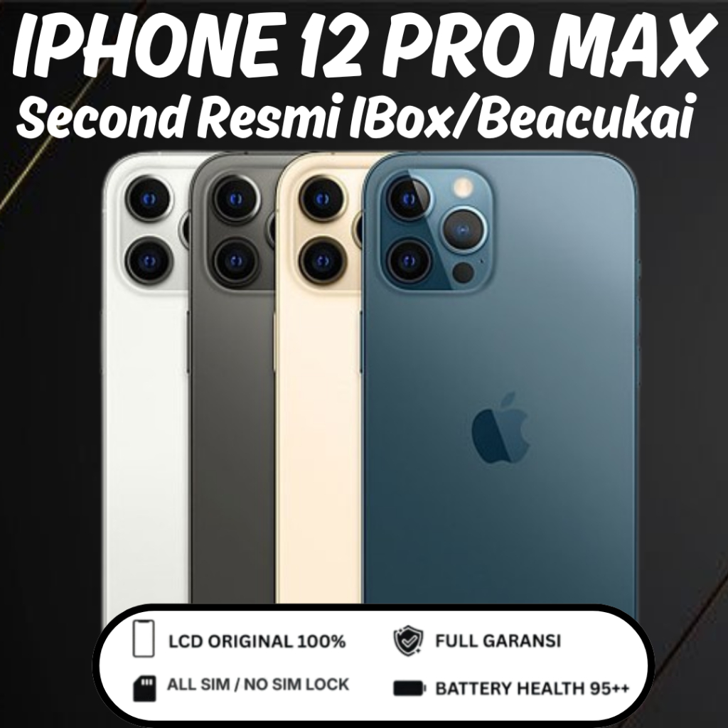 iPhone 12 Pro Max 128GB 256GB iBox Secondhand Normal Full set Original 100% ex internasional Apple