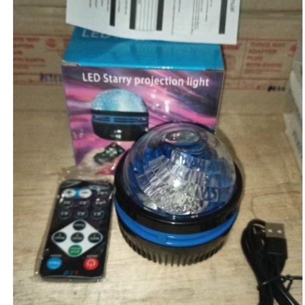Lampu Disco Q6 Magic Ball Wascom Lampu disco warna warni LED Bisa putar otomatis Lampu RGB Lampu dis