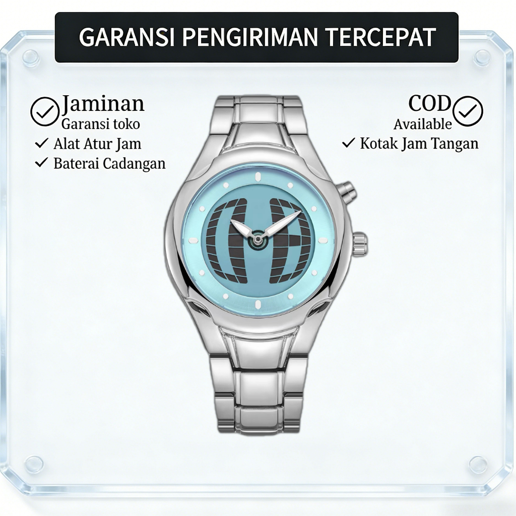 Kirim Hari Ini Y2K Big Tic Jam Tangan Unisex Fashion & Casual Warna Biru