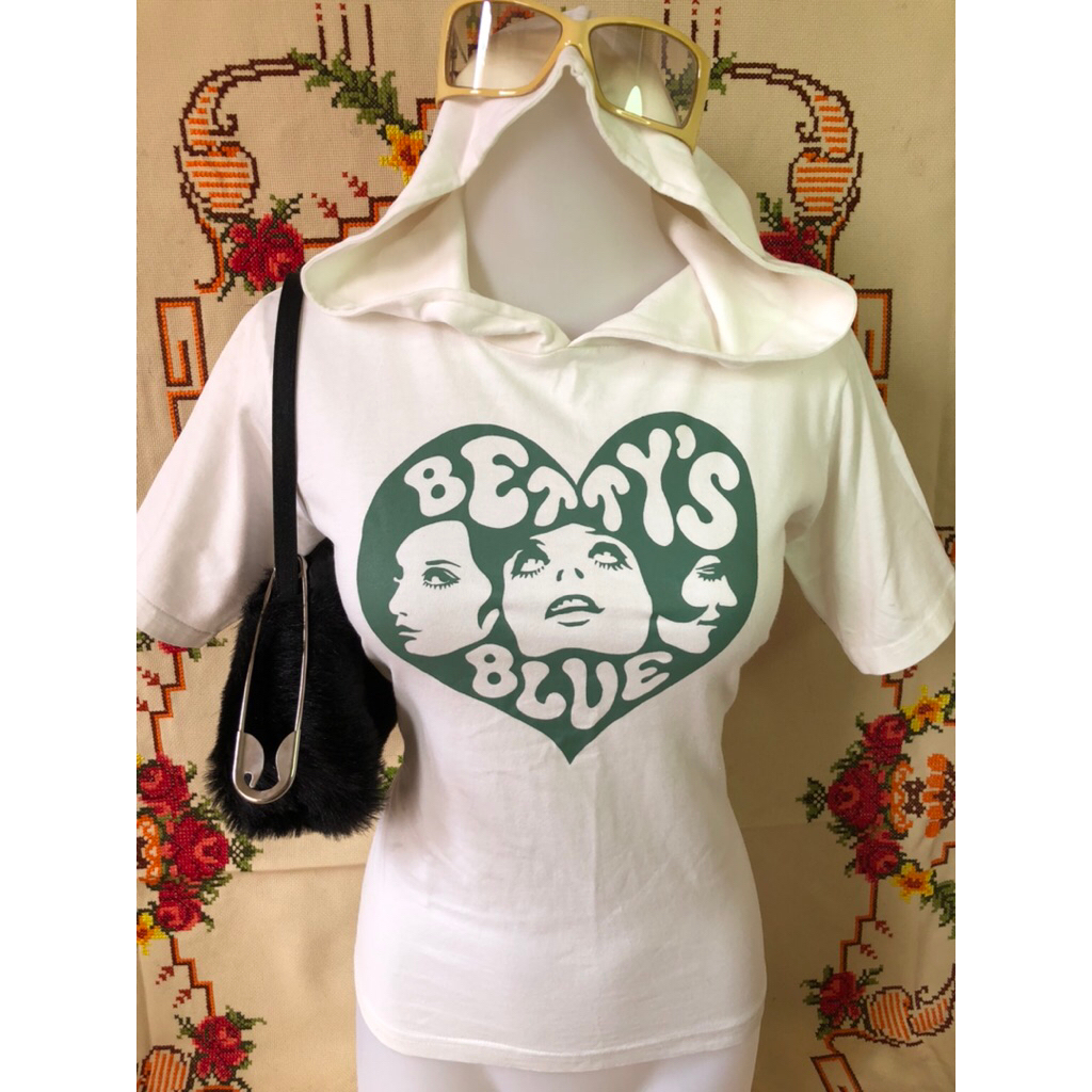 BETTYS BLUE SHINJI ABE HYSTERIC GLAMOUR GAL FITTED HOODIE TOP AUTHENTIC VINTAGE 90S/Y2K STYLE