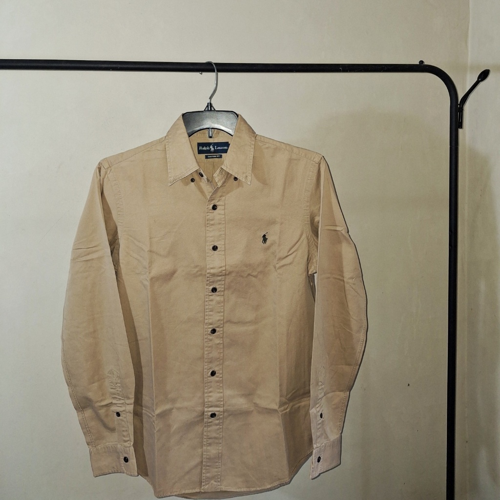 Kemeja Khaki Beige Polo Ralph Lauren Pria Wanita Original