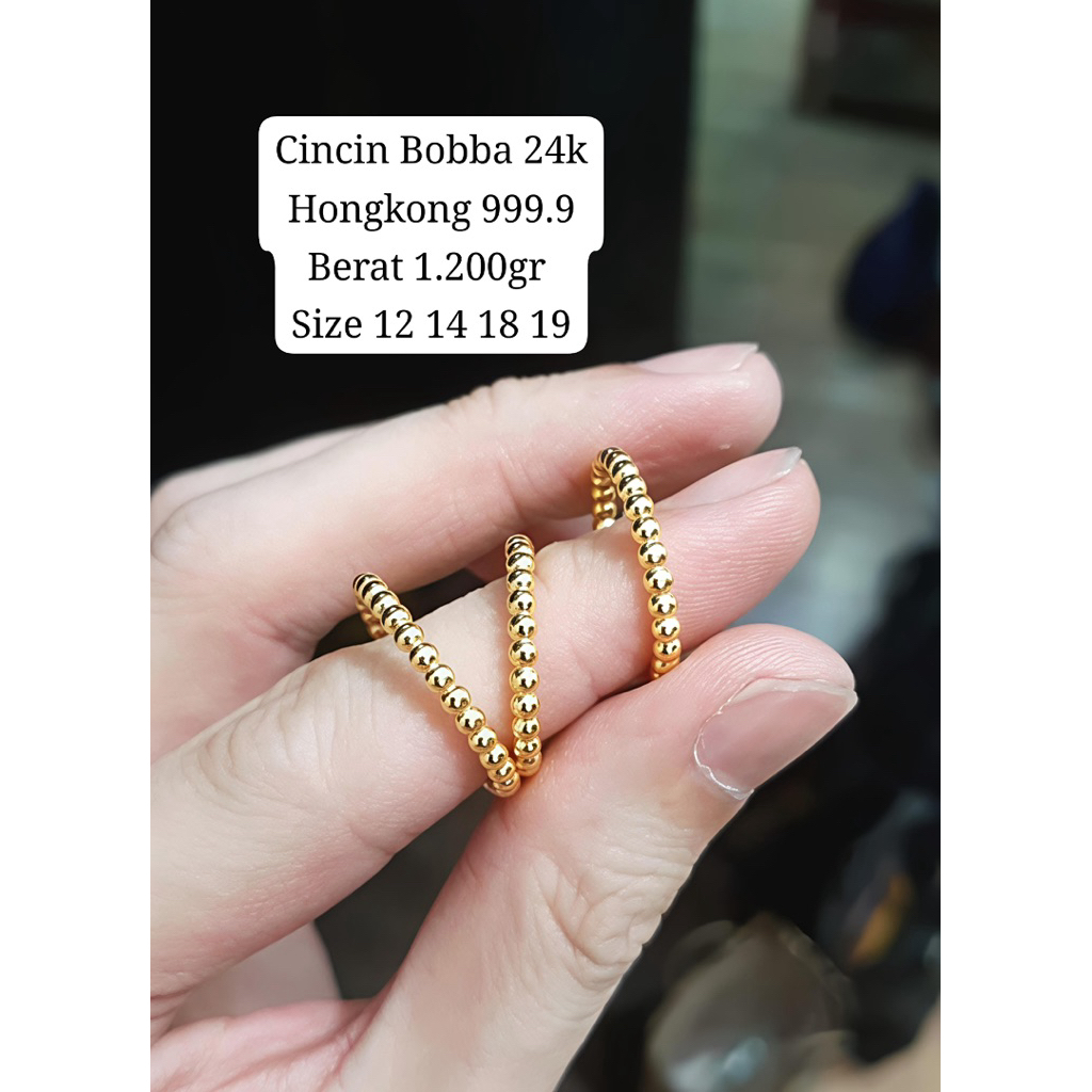 Cincin Pelintir Emas Asli 24K Hongkong 999.9