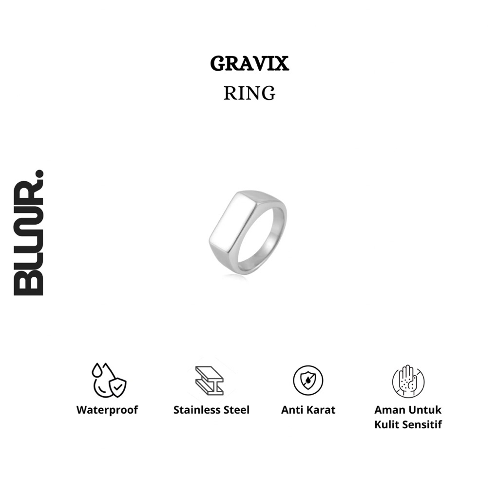 BLLNR - GRAVIX cincin pria keren, cincin stainless, cincin murah, kualitas import