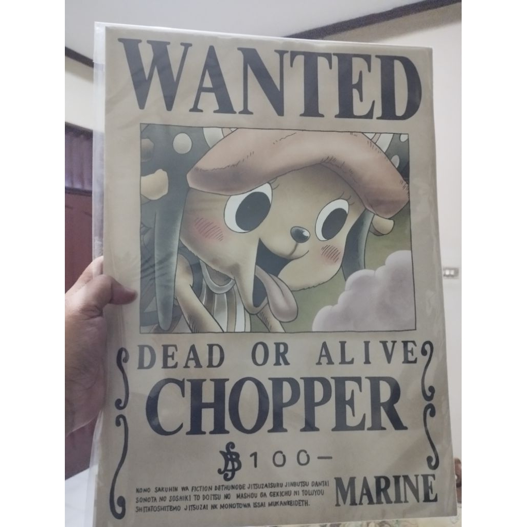 Poster Wanted One Piece Chopper Original Mugiwara Store Japan