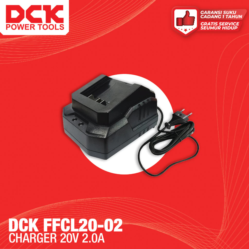 DCK Charger Battery / Baterai 20V 2.0 Ampere Alfabet