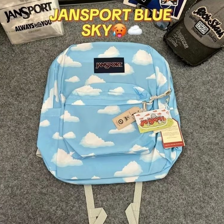 TAS RANSEL JANSPORT MOTIF SKY BLUE ORIGINAL
