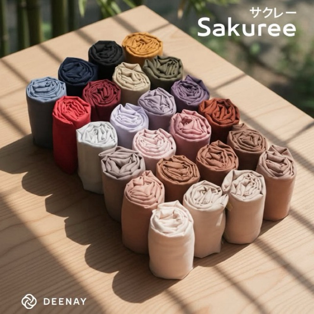 Deenay SAKUREE Voal Ultrafine ringan adem lembut new original sakure Hensgallery black navy cream pi