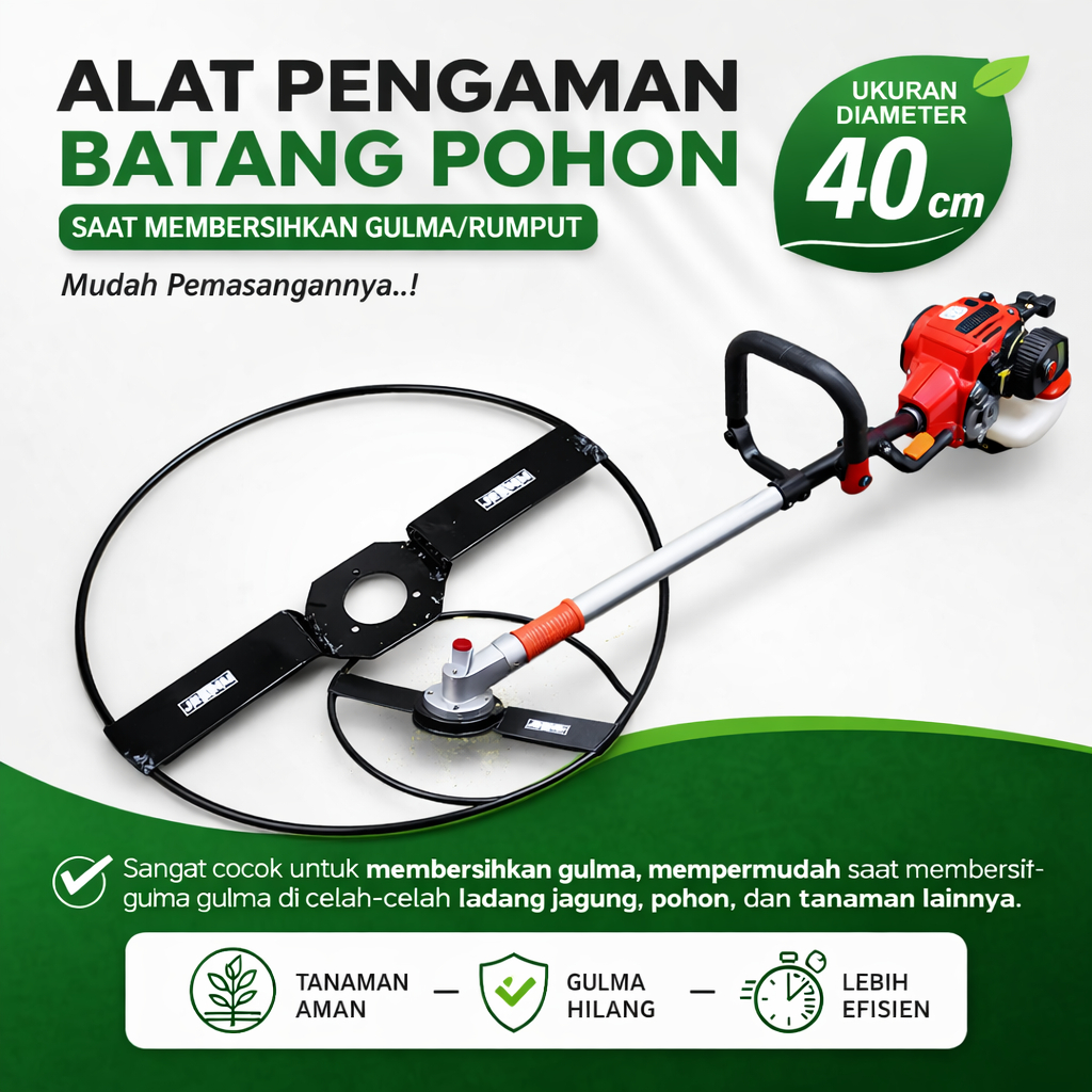 Alat Pengaman Mesin Potong Rumput Pelindung Pohon Anti Kena Pisau Bahan Tebal Diameter 40cm Praktis