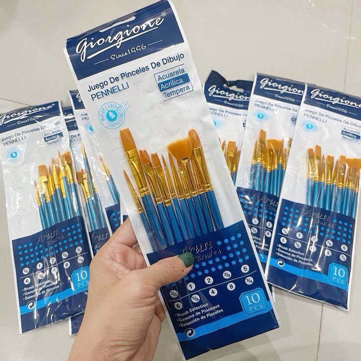 KUAS LUKIS GIORGIONE ORIGINAL FILBERT SET 10 PCS / GIORGIONE PAINT BRUSH