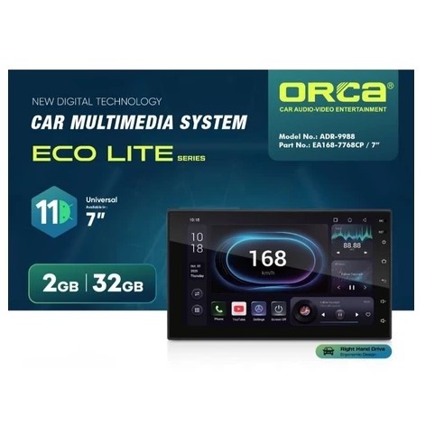 Headunit Orca 7inch Android 2/32GB ECOLITE Original TV mobil