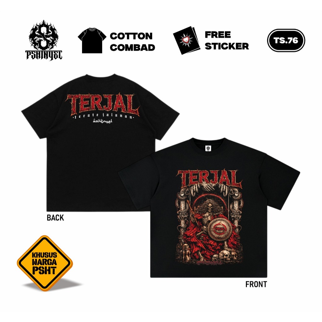 PSHTNYEL Kaos Psht Terjal Desain Terbaru Baju Distro Sh Terate Original Katun Combed Premium Pria Wa