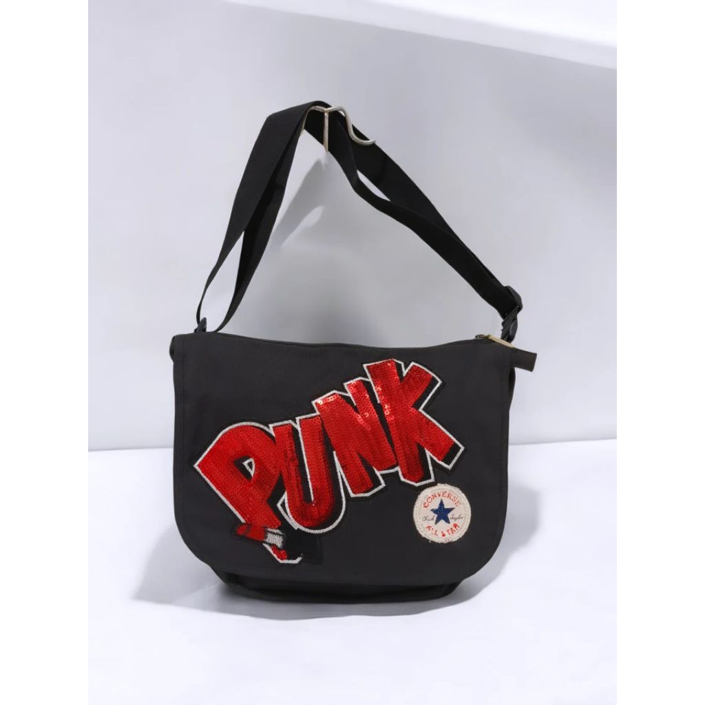 Converse AS CT Black With Patch Costume 'Punk'  Messenger Bag Original
