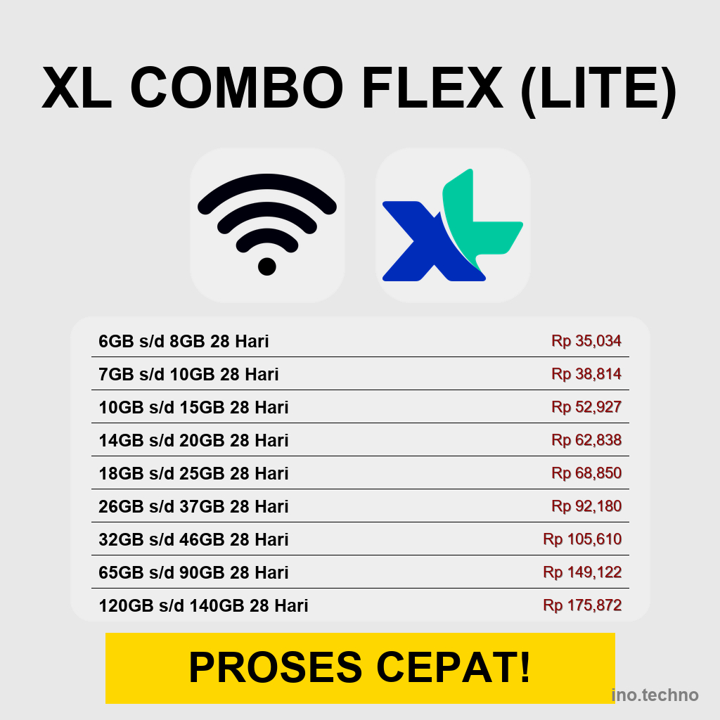 Kuota XL Combo Flex Lite Murah 6GB 10GB 15GB 20GB 25GB 37GB 46GB 90GB 140GB | Paket Internet XL 28 H
