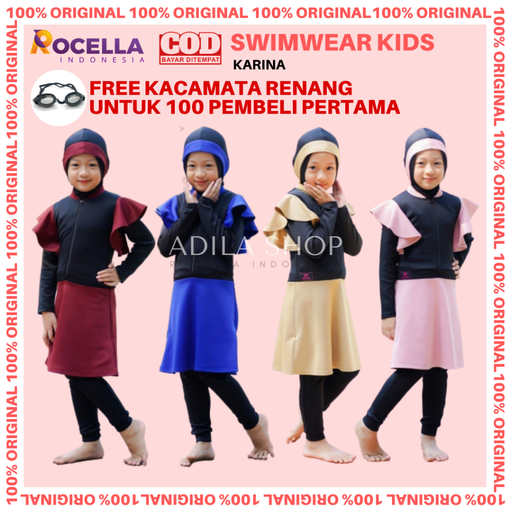 Rocella Baju Renang Anak Muslimah Rocella Swimwear Kids Rocella Swimwear Kids Karina