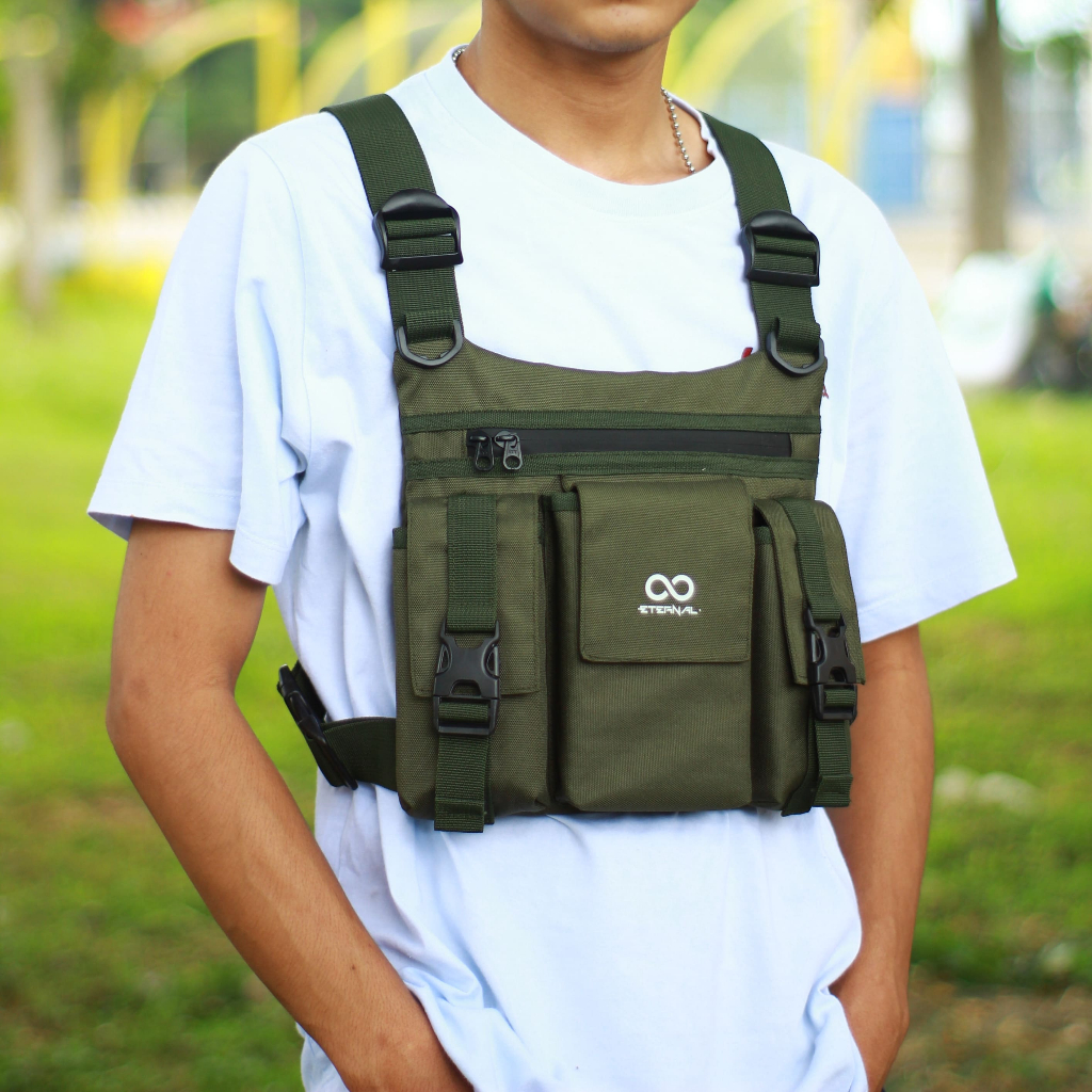 Tas Dada Pria Warna Army Chestbag Tactical Serbaguna Anti Air