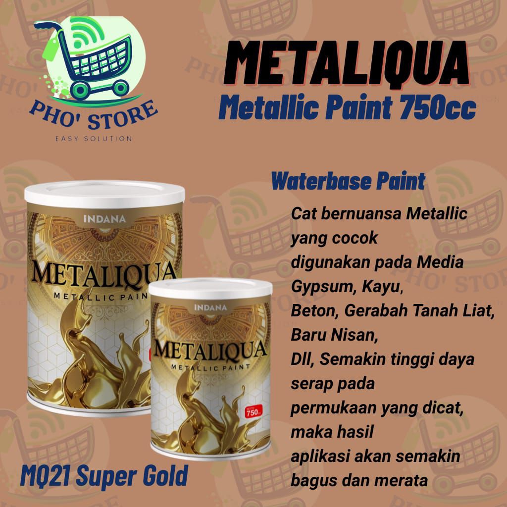 CAT METALIK METALIQUA MQ21 750CC / METALIQUA MQ21 SUPER GOLD / WATERBASE PAINT