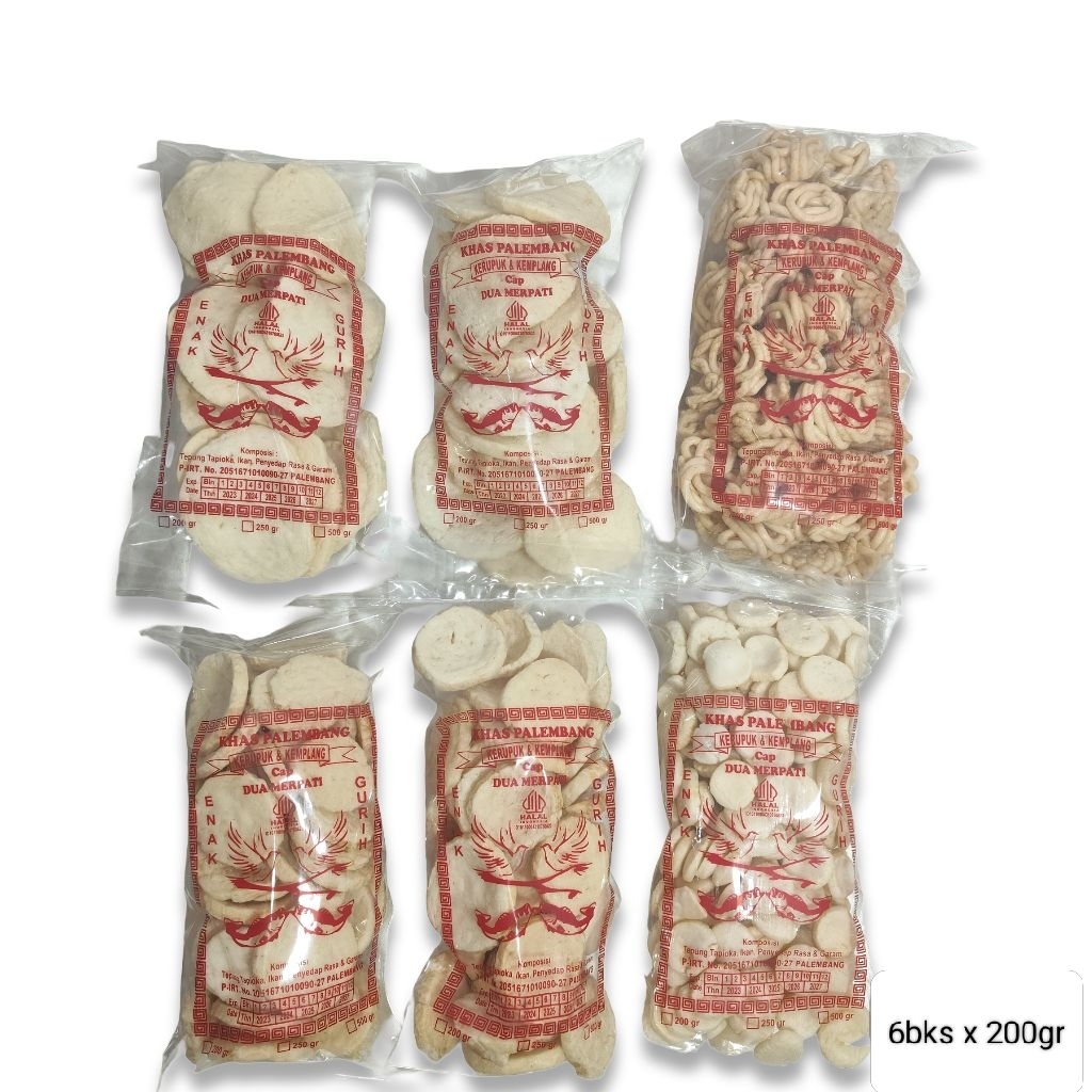 PAKET SUPER NGIKAN ISI 6 BKS ( 2 PESER,2 KANCING,MINI,SANGGUL UDANG) KUALITAS SUPER KERUPUK KEMPLANG