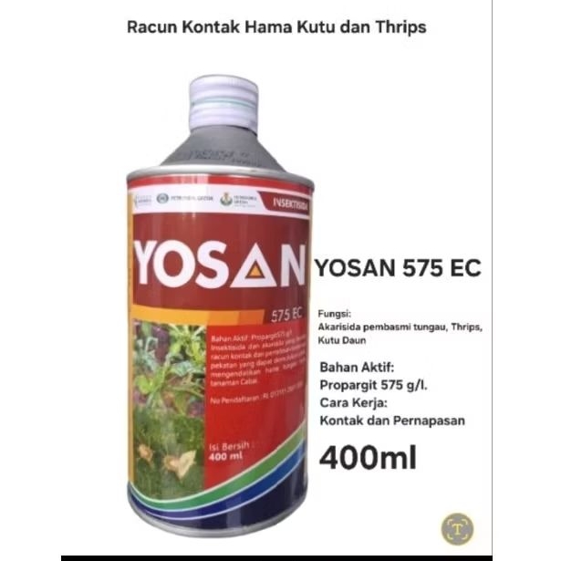 Insektisida YOSAN 575 EC 400ml Pembasmi Hama Tungau, Kutu Daun dan Thrips