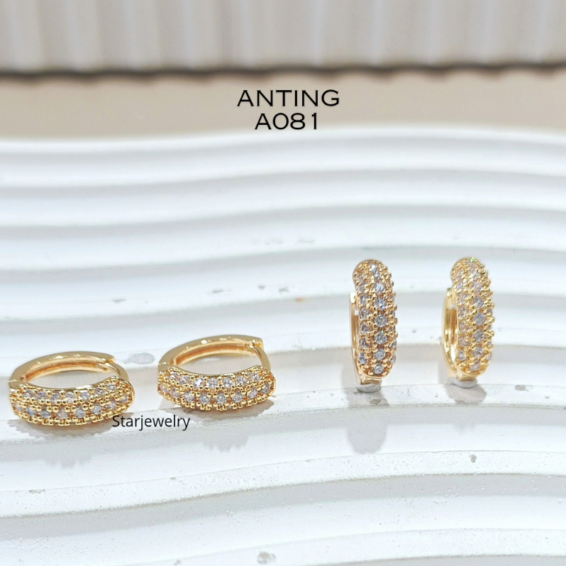 Anting Clip Wanita Ring Gold Tidak Berkarat Menghitam Awet Dipakai Sehari Daily Cantik Mewah Elegan 