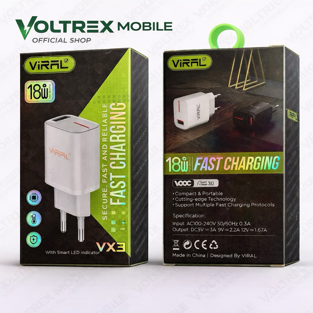 BEST SELLER Charger VIRAL 18W Fast Charging Kepala Charger USB Android iPhone Cas Cepat Original